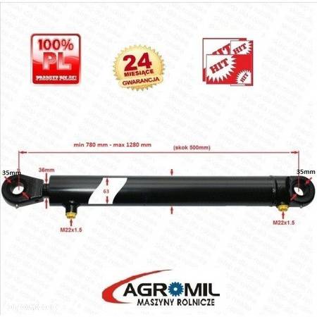 Cylinder hydraulicznysiłownik SKOK 500 L780 dwustronnego działania - 2