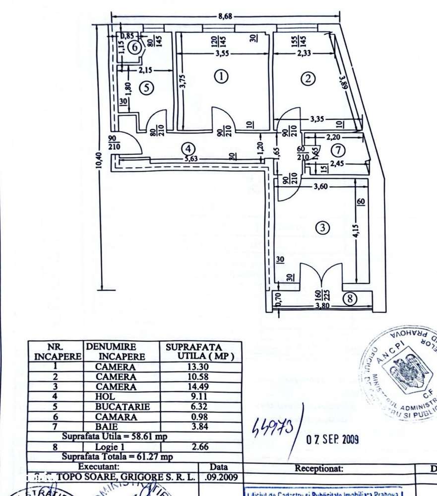 Ultracentral,apart 3 cam,dec,3/4,de vanzare-6