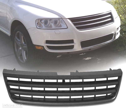 GRELHA FRONTAL SEM SÍMBOLO PARA VOLKSWAGEN VW TOUAREG 03-08 PRETA - 1