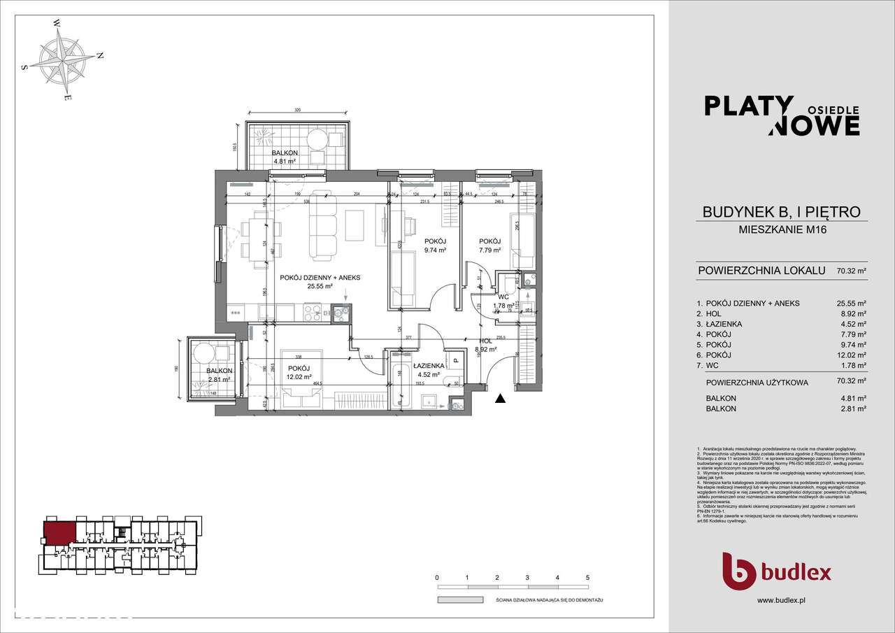 4-pokojowe mieszkanie 70m2 + balkon Bez Prowizji - Pełny obrazek: 2/7