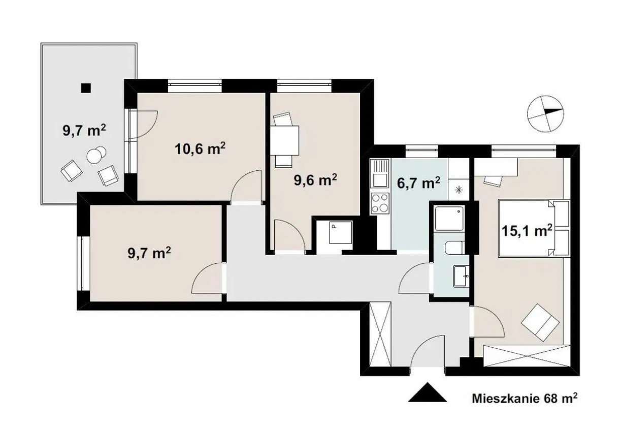 Bezpośrednio! 4 pokoje, 69 m², centrum Lublina – widok, niski czynsz-1