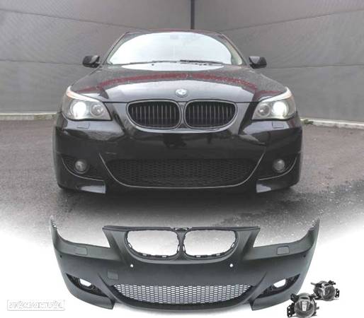 PÁRA-CHOQUES FRONTAL M5 + FARÓIS NEVOEIRO PARA BMW E60 E61 03-07 COM PDC - 1