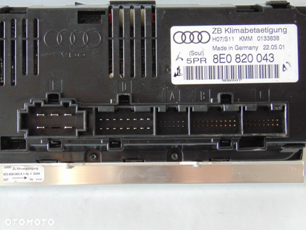 ORYGINAŁ panel przełącznik nawiewu nadmuchu klimy klimatyzacji 8E0820043 Audi A4 B6 00-04r - 13