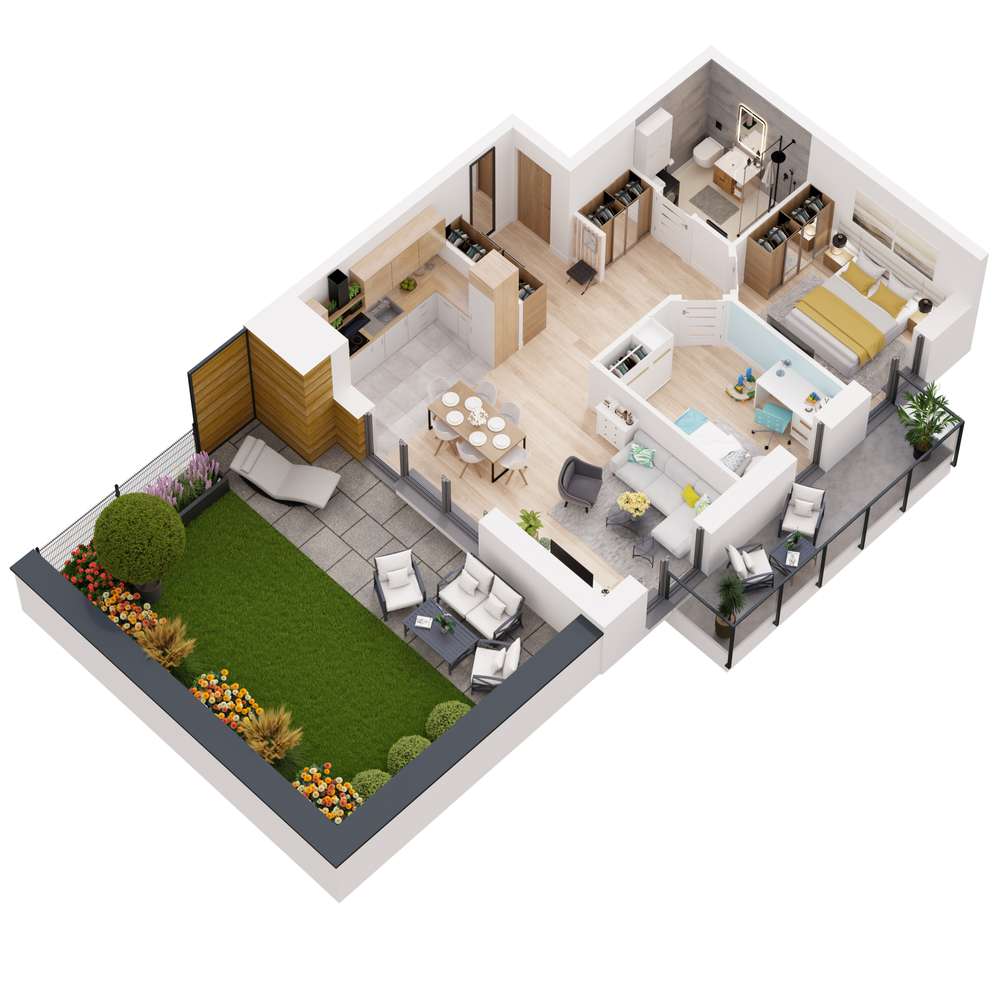 Unikat: 3 pokoje z ogródkiem i balkonem - Pełny obrazek: 2/7