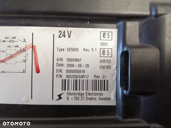 Tachograf Cyfrowy Stoneridge SE5000 MAN TGL TGM TGA TGX Rev. 5.1 - 2