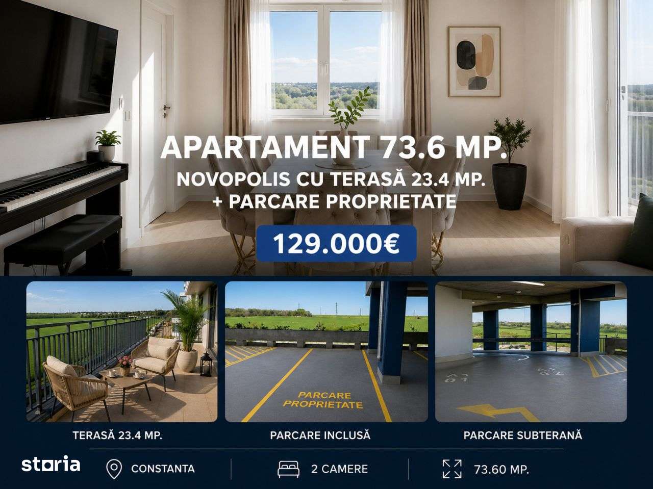 Apartament 73.6mp. Novopolis terasa 23.4mp. parcare proprie-18
