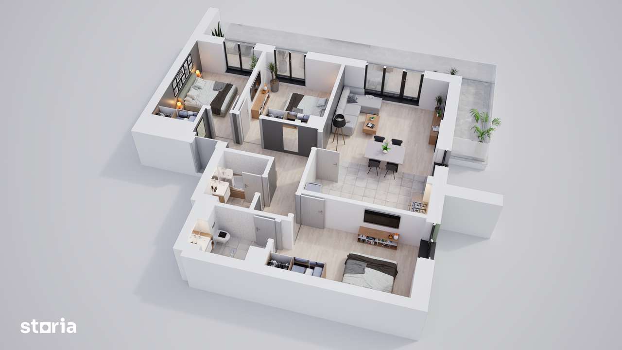 Apartament 4 camere luminoase cu Loc de Joacă la Doi Pași - Imagine principală: 5/19