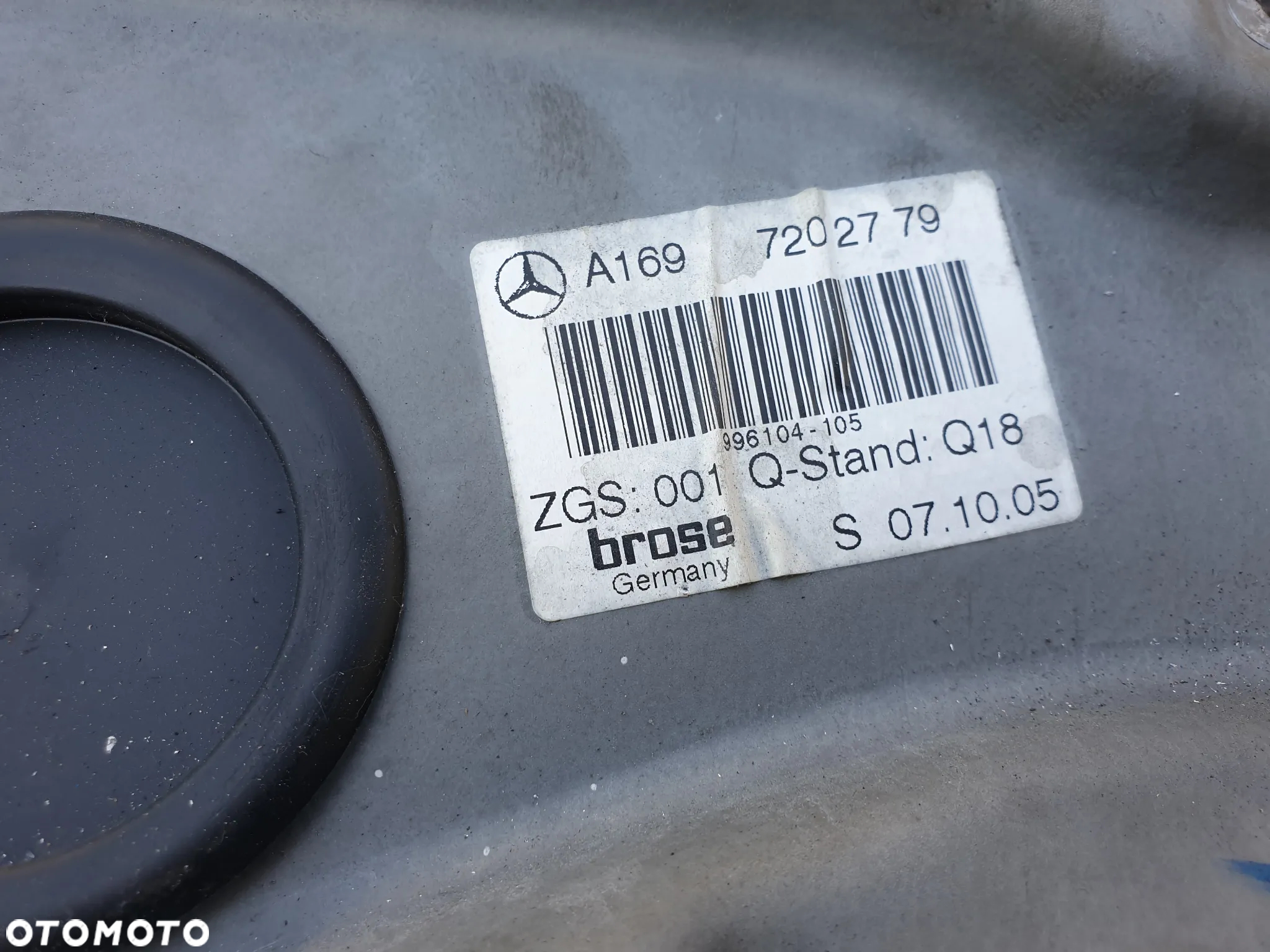 mercedes w169 mechanizm podnosnik szyby lewy przód a1697202779 - 3