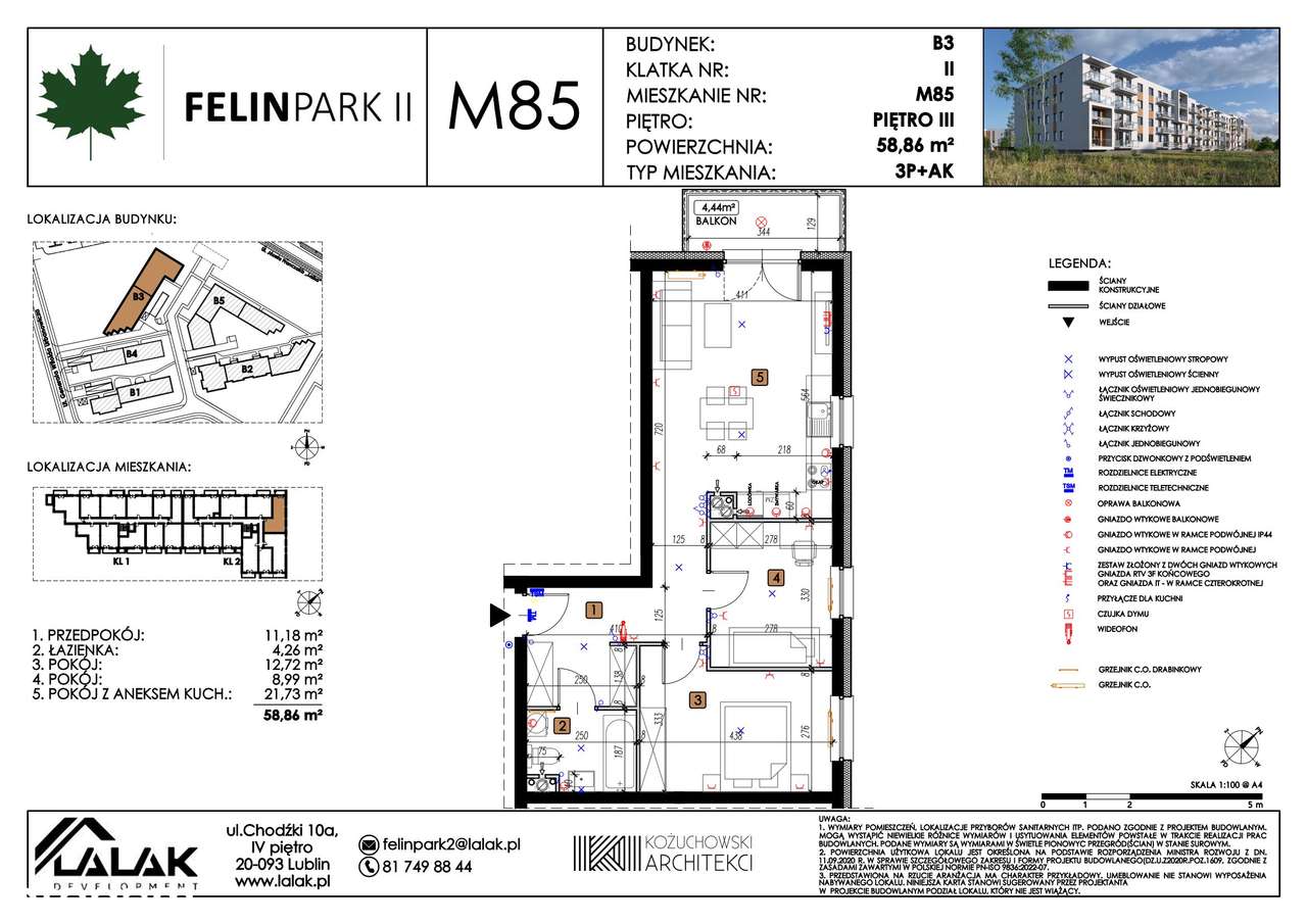 3-pokojowe mieszkanie 58m2 Bezpośrednio - Pełny obrazek: 2/9