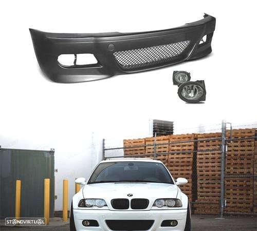 KIT CONJUNTO PÁRA-CHOQUES LOOK M3 + FARÓIS DE NEVOEIRO PARA BMW E46 - 1