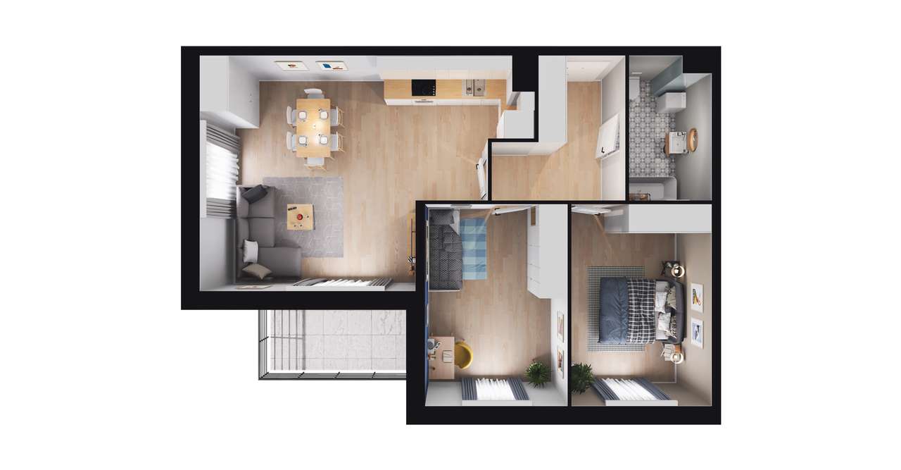 3-pokojowe mieszkanie 66m2 + balkon Bez Prowizji - Pełny obrazek: 2/8