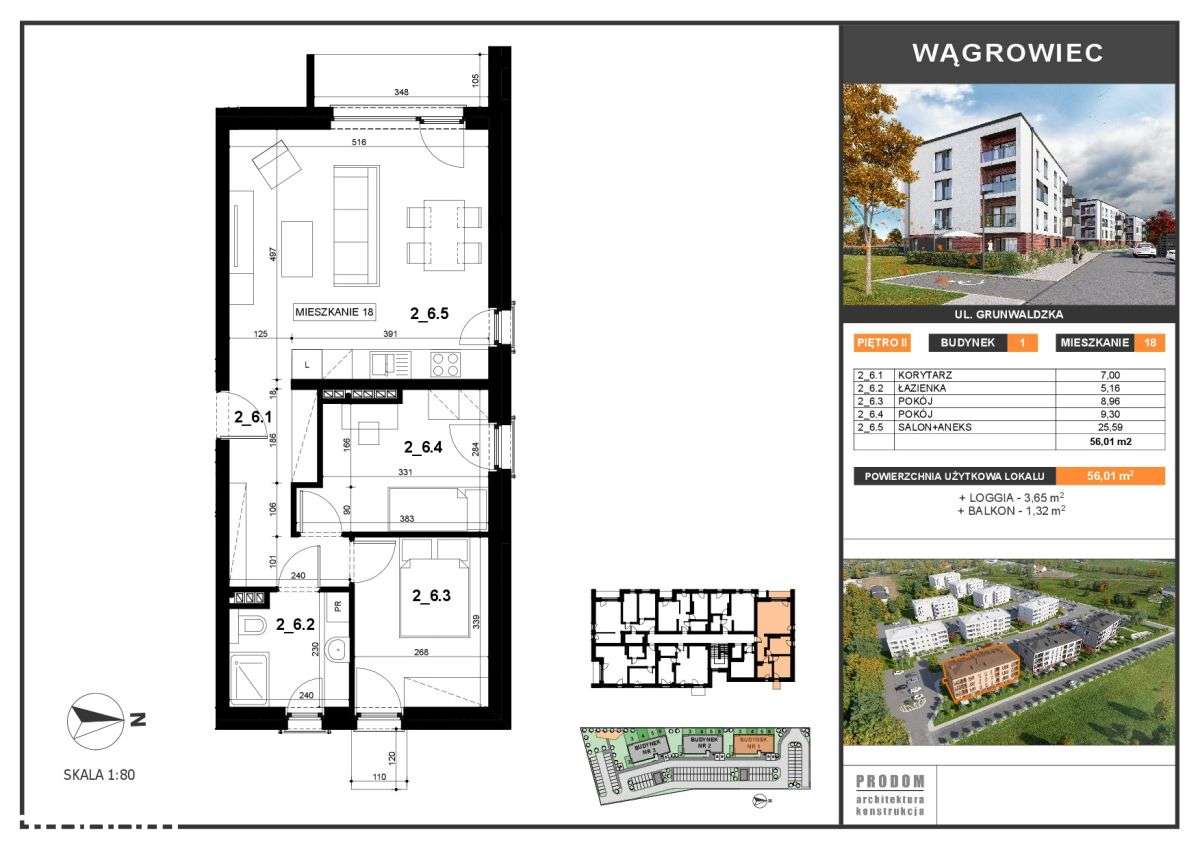 2 wygodne pokoje, balkon, parking - Pełny obrazek: 1/8