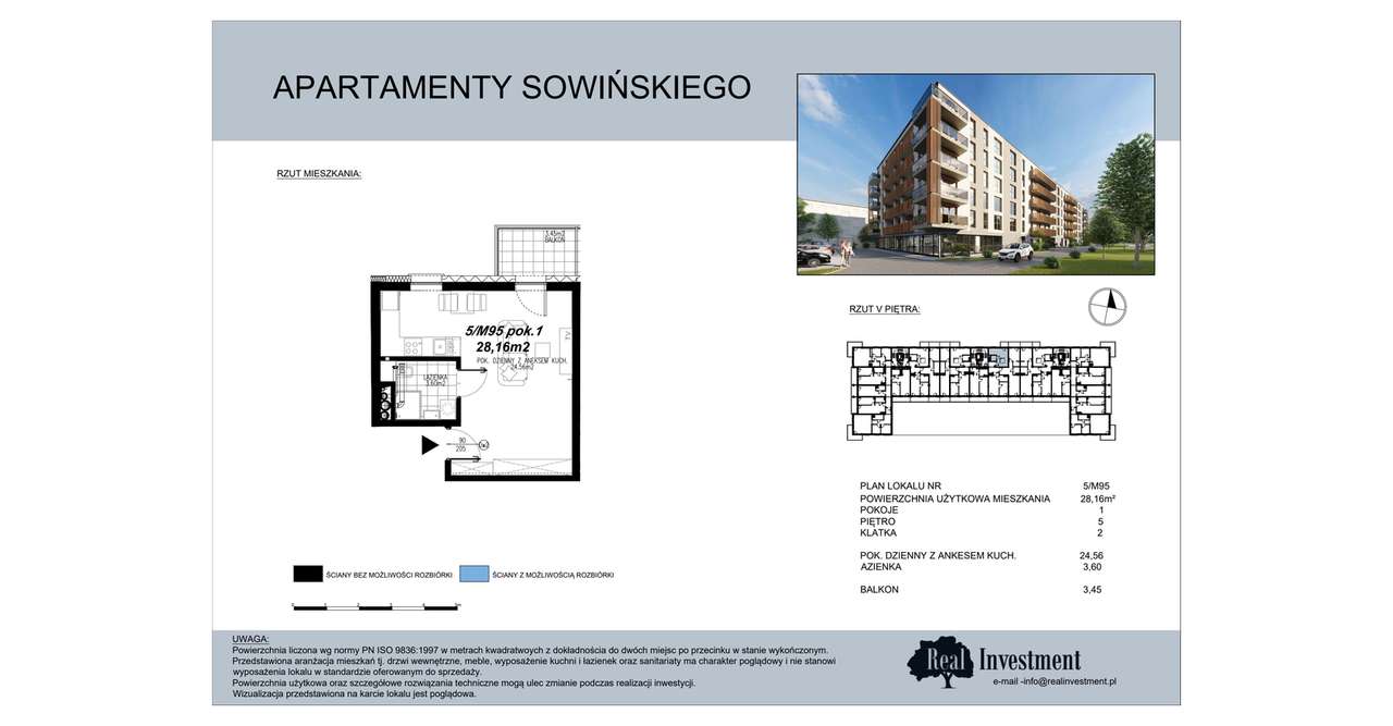 Apartamenty Sowińskiego | mieszkanie 1-pok. | 5M95 - Pełny obrazek: 2/5