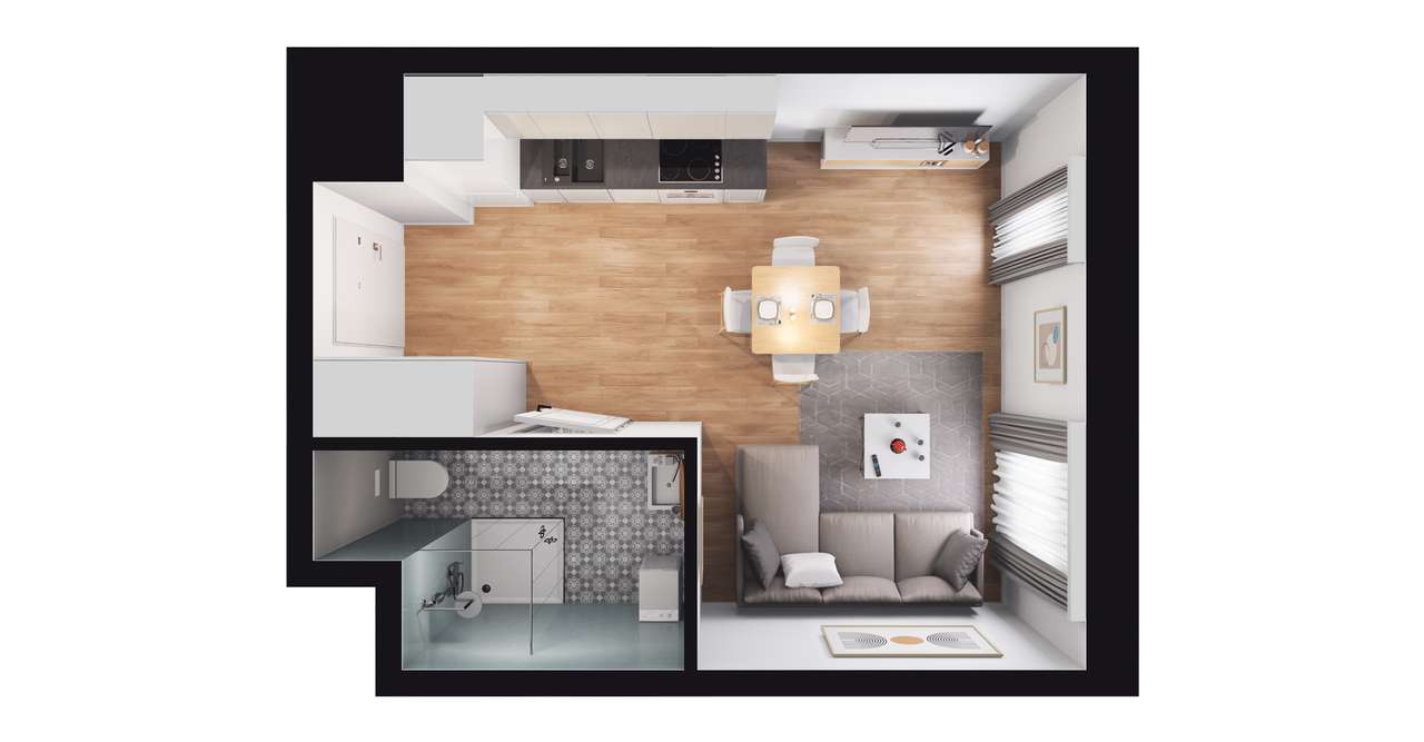 1-pokojowe mieszkanie 25m2 Bezpośrednio - Pełny obrazek: 3/9