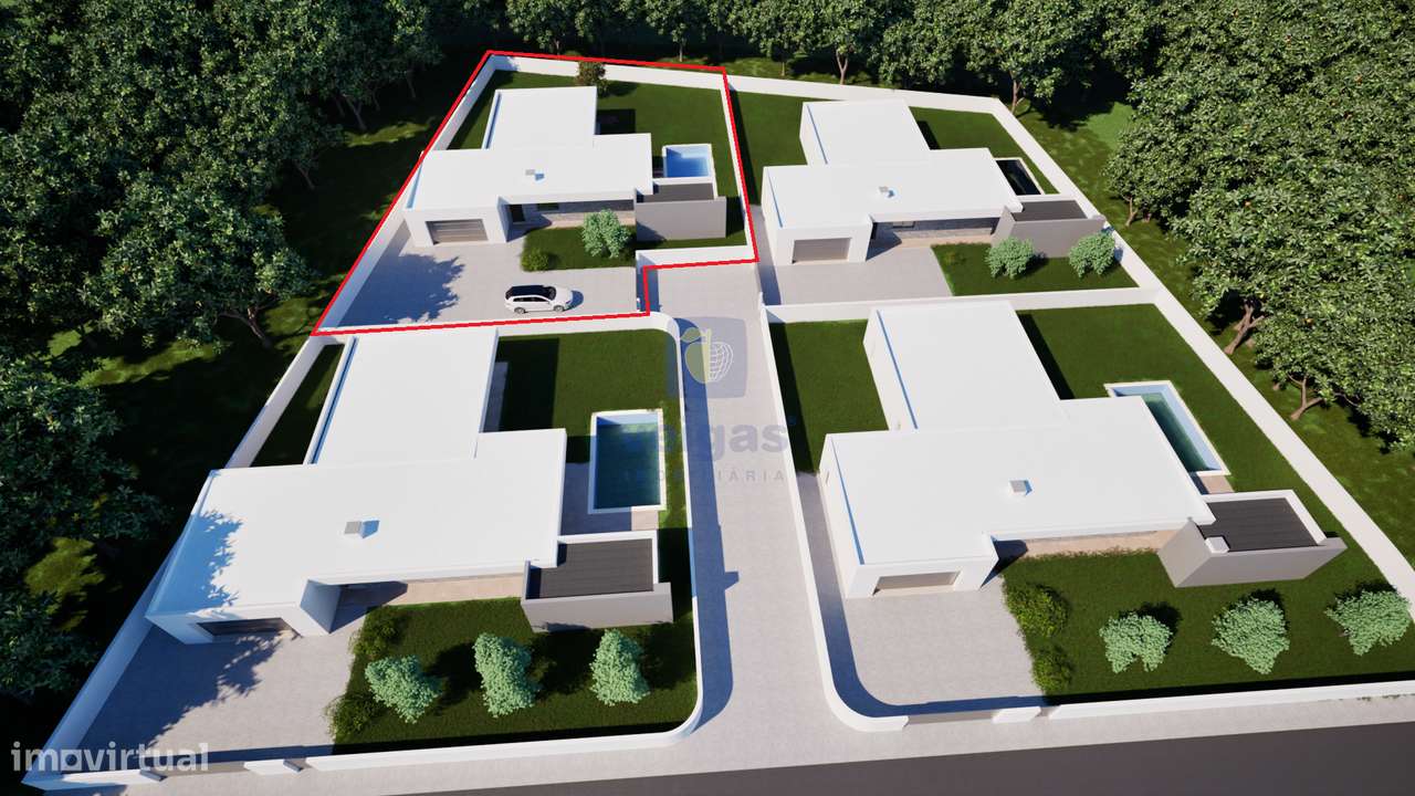 Moradia T3 térrea isolada nova com piscina em Pataias, a 10 km da Naza-6