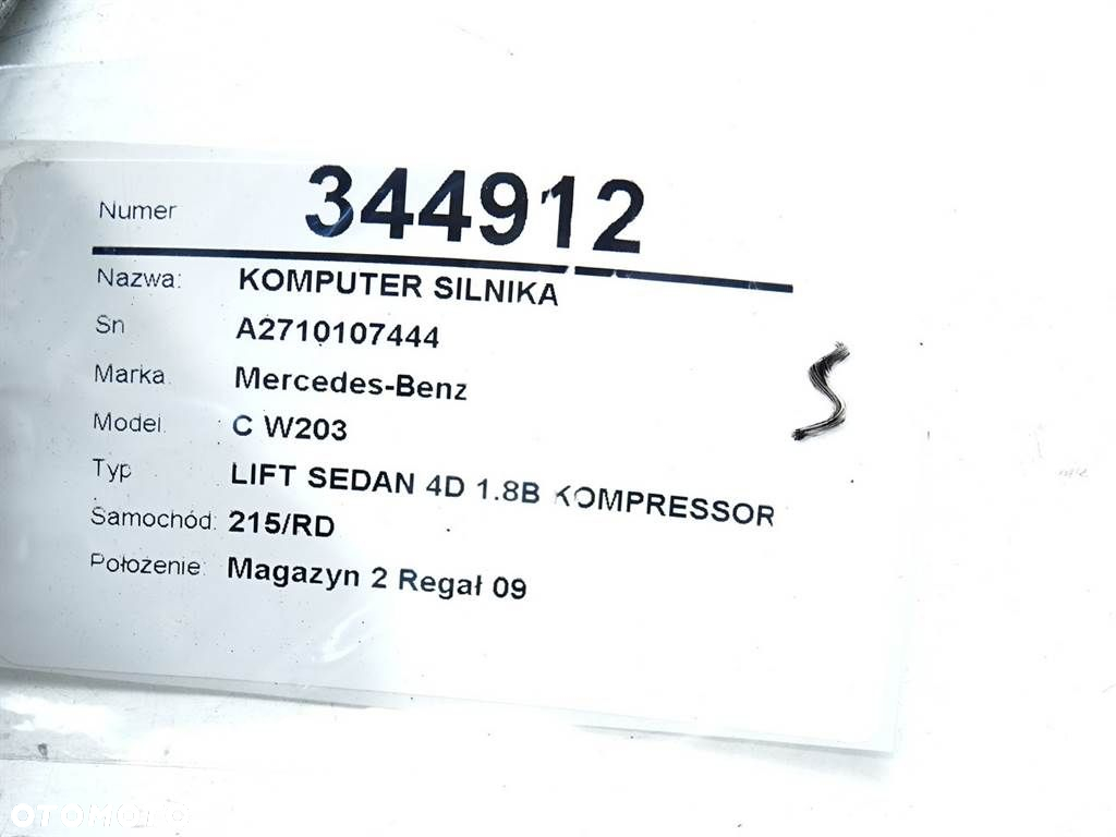 KOMPUTER SILNIKA MERCEDES-BENZ KLASA C (W203) 2000 - 2007 C 180 Kompressor (203.046) 105 kW [143 KM] - 7