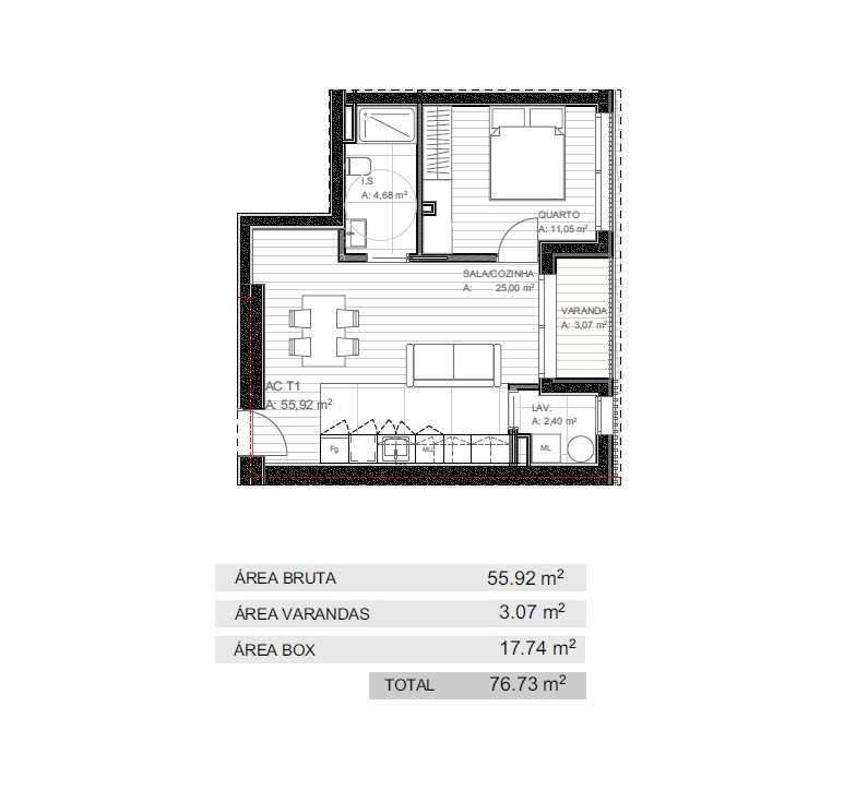 Apartamento T1 Venda em Grijó e Sermonde,Vila Nova de Gaia-43