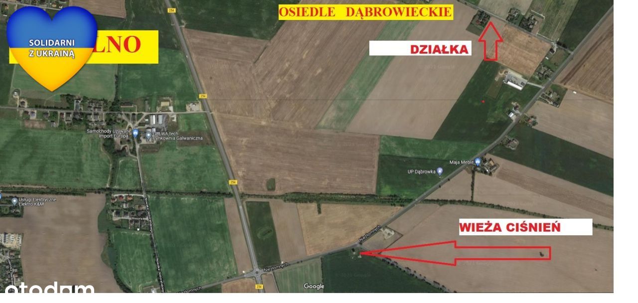 Działka budowlana w Dąbrówce gm. Mogilno 869 m2