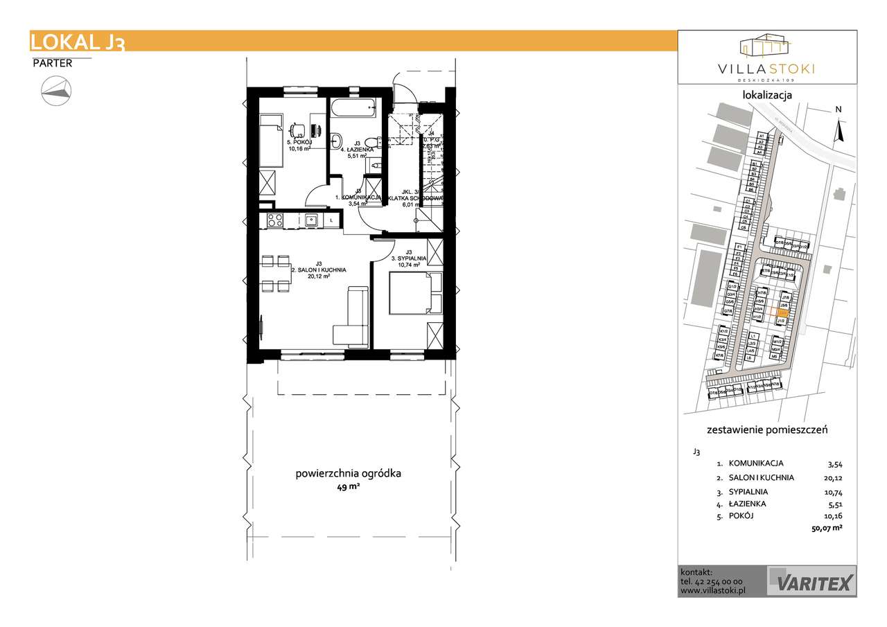 3-pokojowe mieszkanie 50m2 + ogródek Bez Prowizji - Pełny obrazek: 2/7