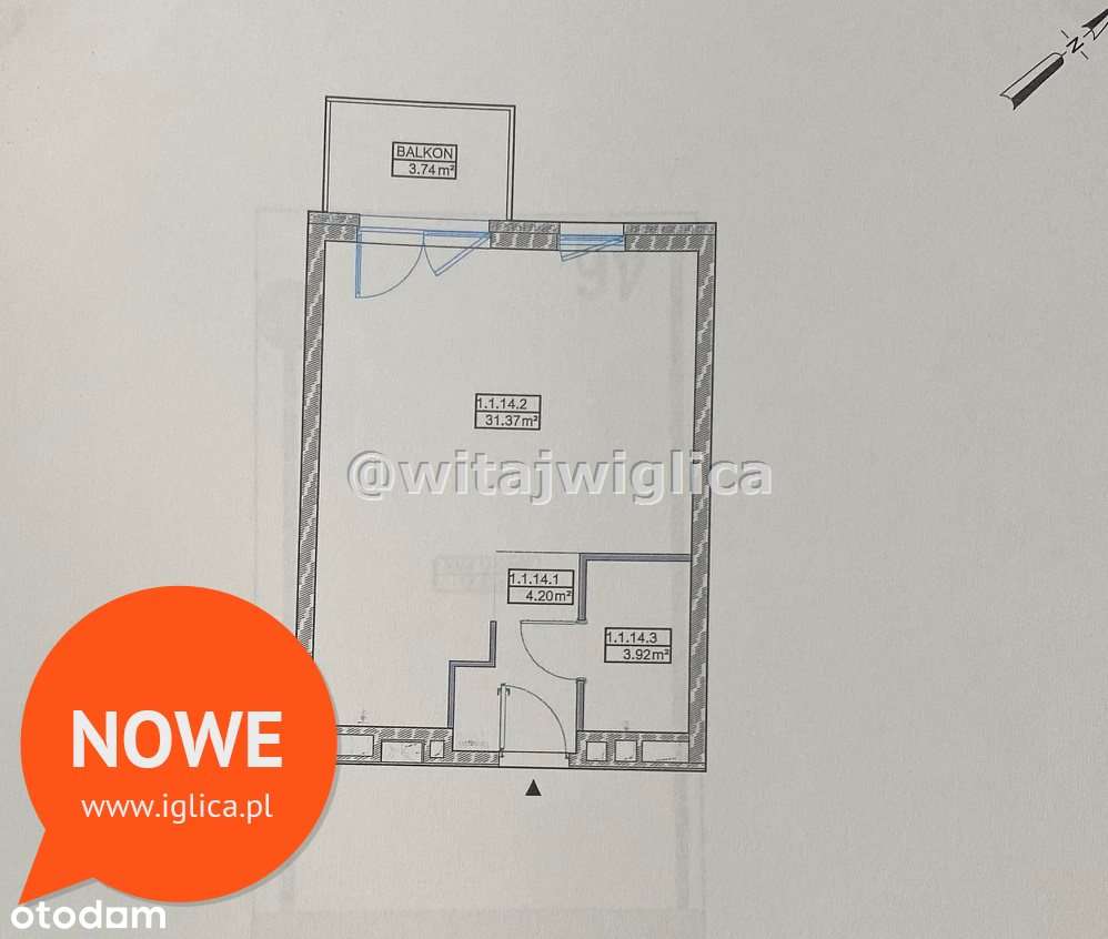 Kępa Mieszczańska, balkon, duże okna. HIT-5