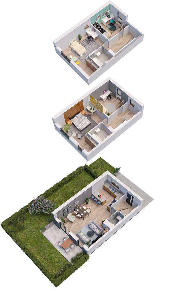 Dom szeregowy trzy kondygnacje w Iwinach - Pełny obrazek: 3/8