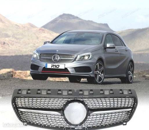 GRELHA FRONTAL LOOK DIAMOND PARA MERCEDES CLASSE A W176 12-15 - 1