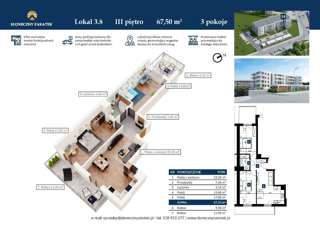 Mieszkanie | Apartament 67,5 m² | Centrum | Windy