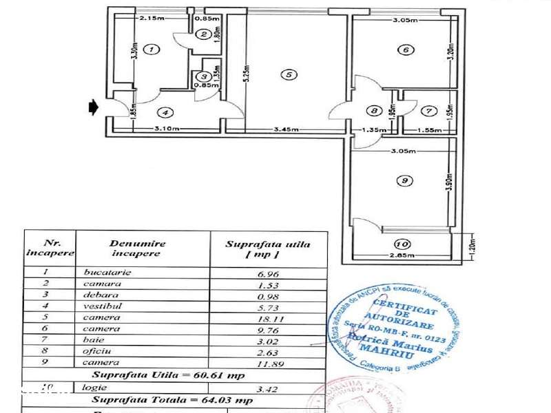 Apartament de 3 camere semidecomandat la un parter inalt, Dristor, Sectorul 3, Bucuresti