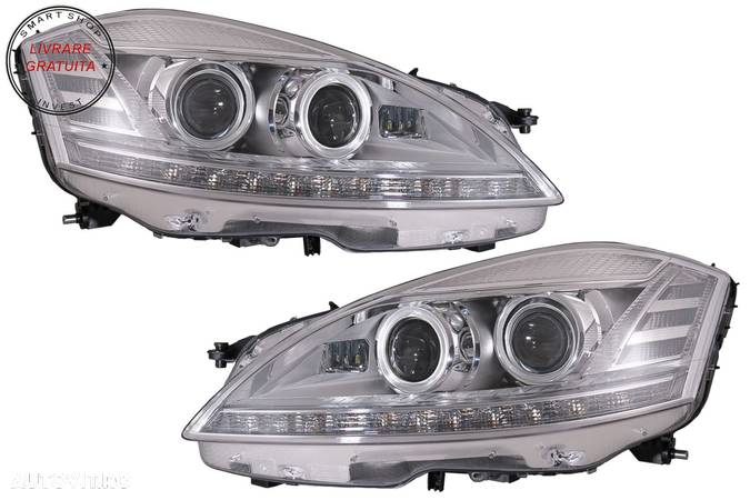 Faruri LED Mercedes Clasa S W221 (2005-2009) Facelift Look Semnalizare Dinamica Se- livrare gratuita - 14