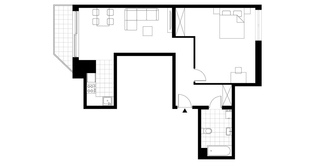 2-pokojowe mieszkanie 61m2 + loggia - Pełny obrazek: 3/8