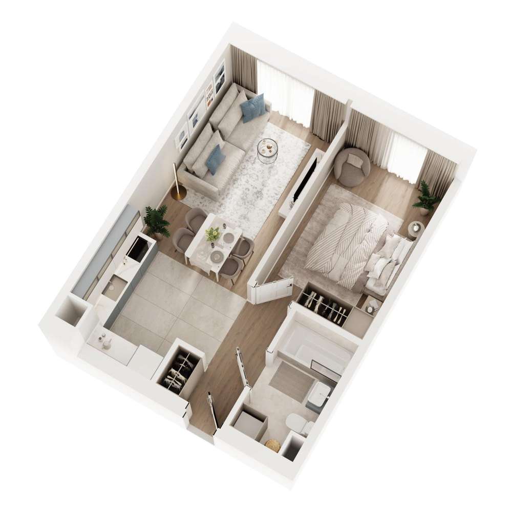 Mieszkanie 2-pokojowe  43,69 m² | Balkon | Nowe 2025 | Ożarów | Garaż-0