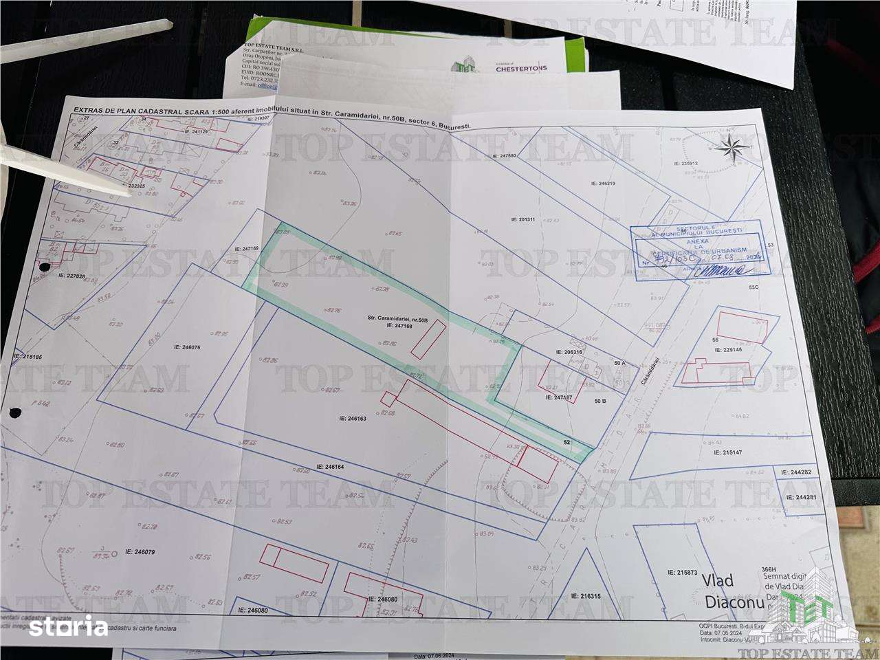 Teren intravilan 493 mp, superb, stradal la asfalt, GIULESTI str CARAM - Imagine principală: 5/6