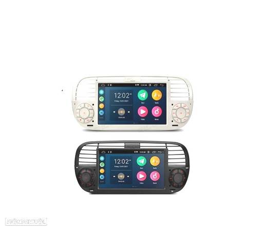 AUTO RÁDIO GPS ANDROID 12 PARA FIAT 500 07-15 BRANCO - 12