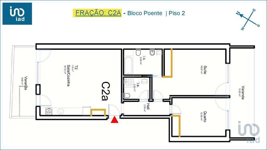 Apartamento T2 em Aveiro de 85,00 m2