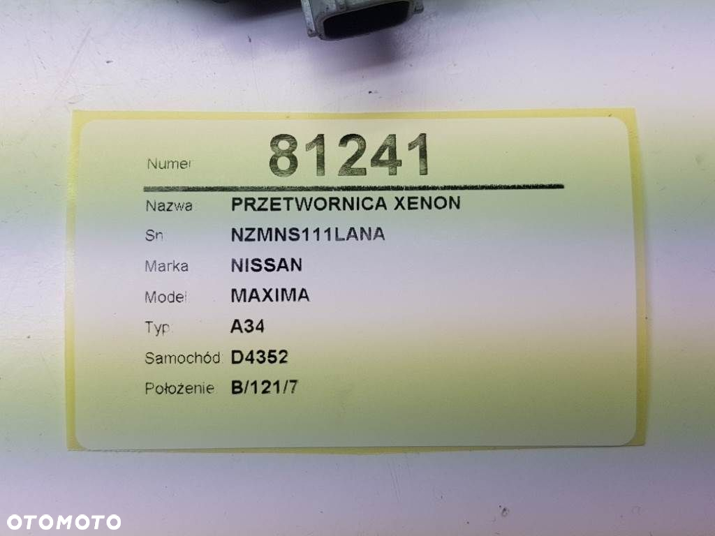 PRZETWORNICA XENON NZMNS111LANA NISSAN MAXIMA A34 - 3