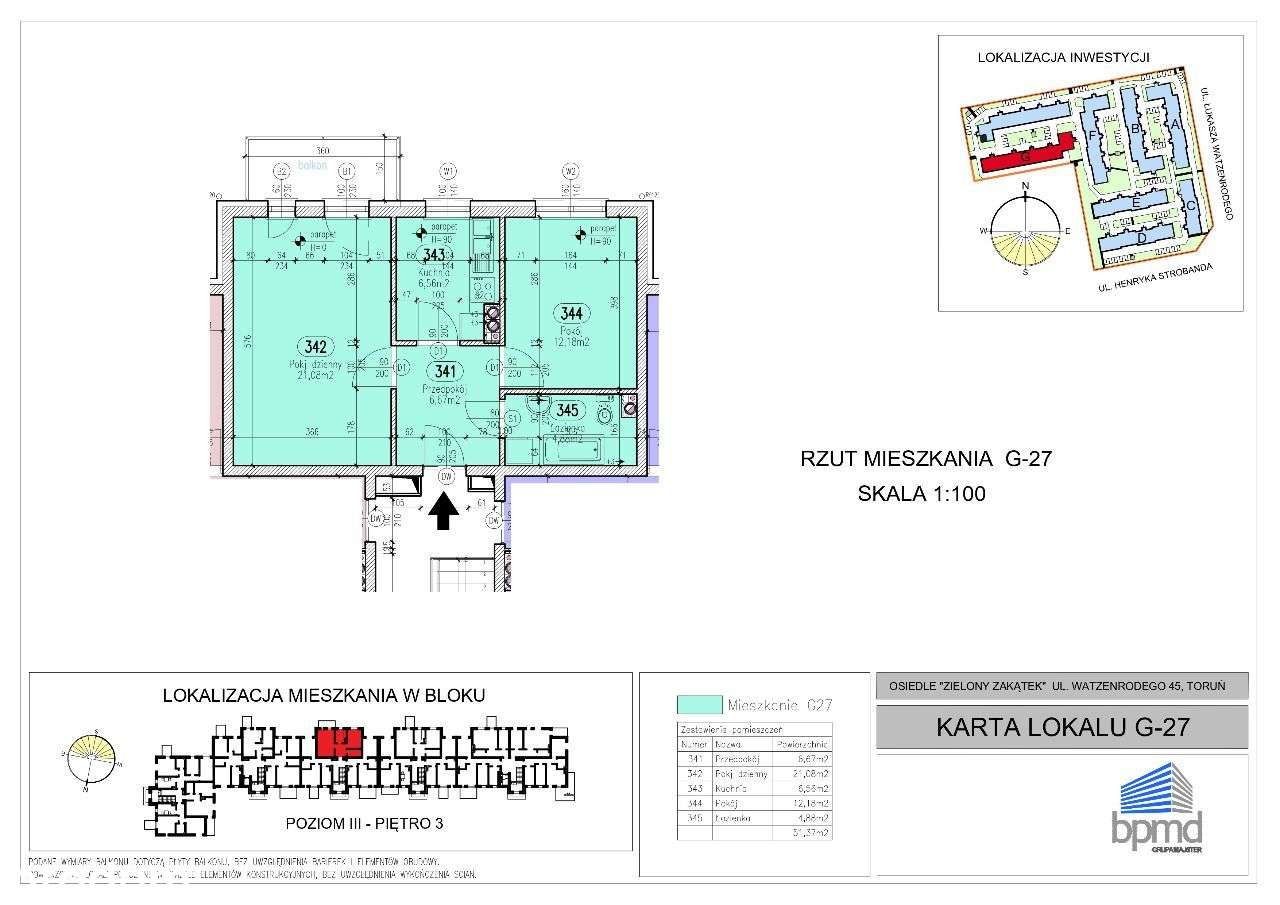 Mieszkanie Osiedle Zielony Zakątek/ 51,37 m2 - BUD. G-4