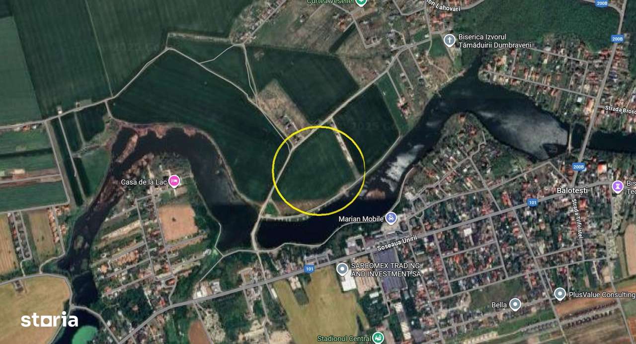 Teren intravilan Balotesti, 5.000 mp, D: 18 m, langa lac, comision 0%-2