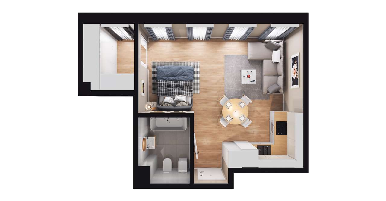 1-pokojowe mieszkanie 35m2 Bez Pośredników - Pełny obrazek: 2/8