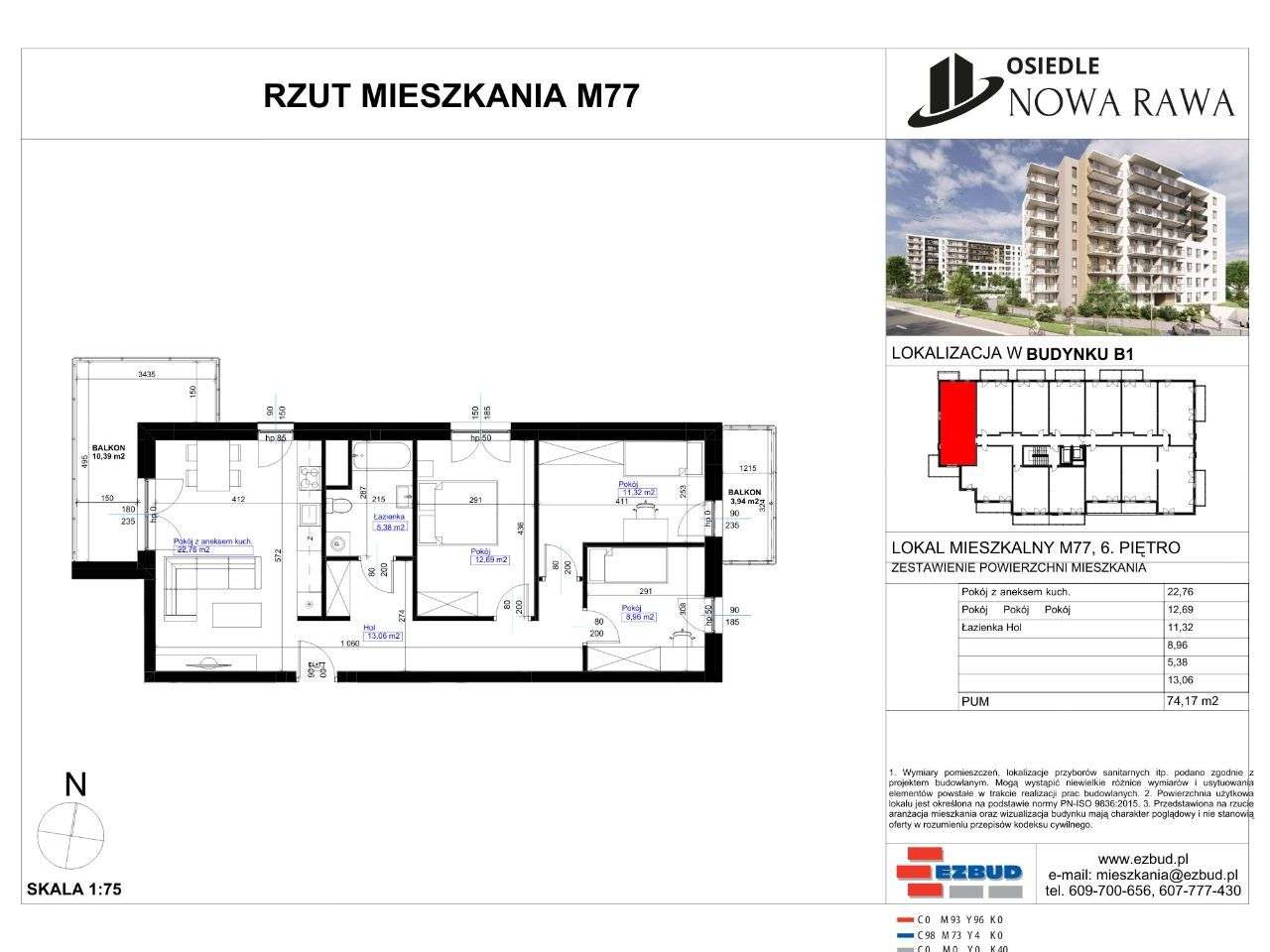Osiedle Nowa Rawa | mieszkanie 4-pok. | 77 - Pełny obrazek: 2/7