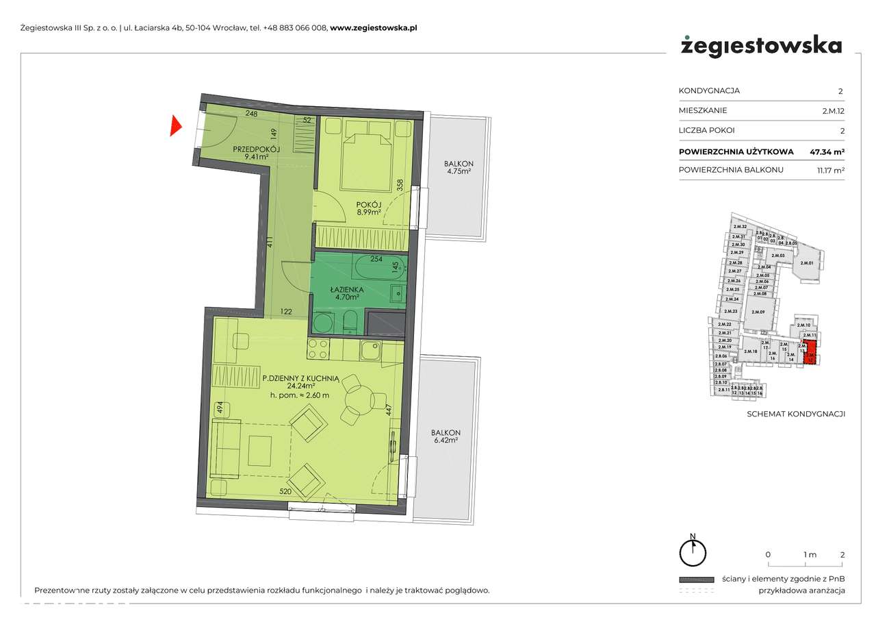 Żegiestowska | mieszkanie 2-pok. | 2.M.12 - Pełny obrazek: 2/7