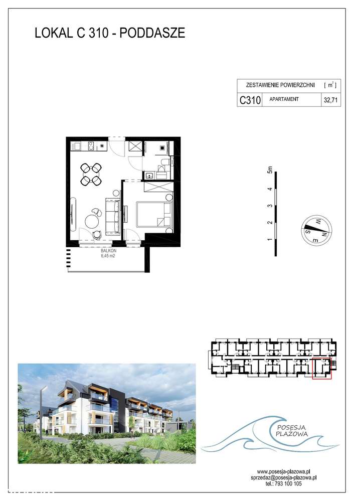 Posesja Plażowa | apartament 2-pok. | C310 - Pełny obrazek: 2/9