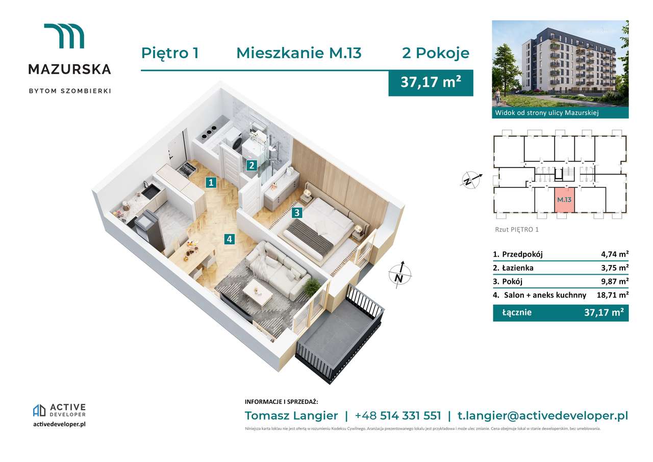 2-pokojowe mieszkanie, Piętra 1-6 | Nowa inwestycja