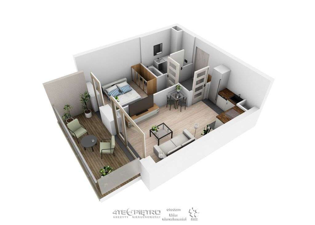 Nowe mieszkanie, 2 pokoje, 35m2, balkon 11m2, 2027 - Pełny obrazek: 2/3