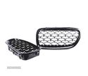 GRELHAS FRONTAIS PARA BMW F10 F11 10-18 DIAMANTE PRETO - BLACK DIAMOND - 3