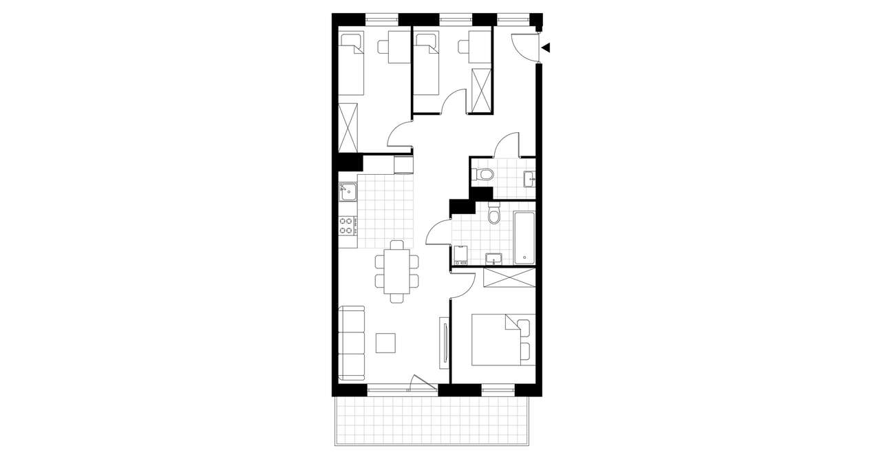 4-pokojowe mieszkanie 64m2 + balkon Bez Prowizji - Pełny obrazek: 3/8