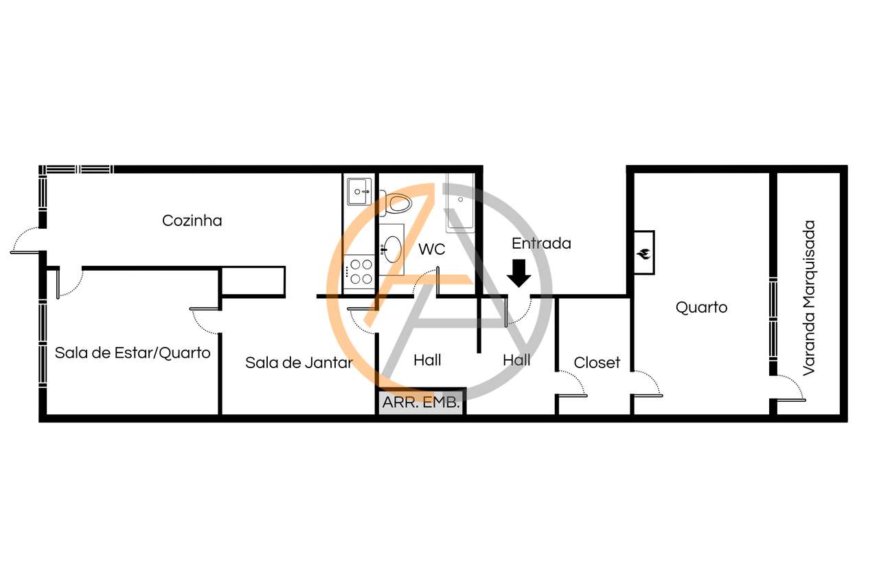 Apartamento T1 com Espaço Exterior | Cedofeita-33