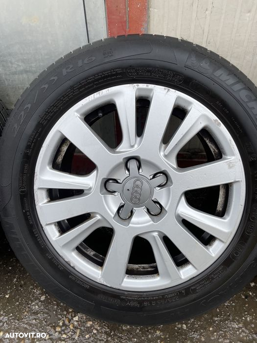 Set jante aliaj AUDI A6 C6 an 2005-2011 cu cauciucuri vara 225/55 R16 - 5