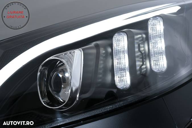 Faruri LED Mercedes C-Class W205 S205 A205 C205 (2014-2018) Negru Semnal Dinamic S- livrare gratuita - 3