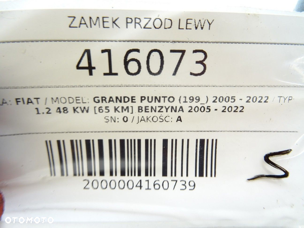 ZAMEK PRZÓD LEWY FIAT GRANDE PUNTO (199_) 2005 - 2022 1.2 48 kW [65 KM] benzyna 2005 - 2022 - 5