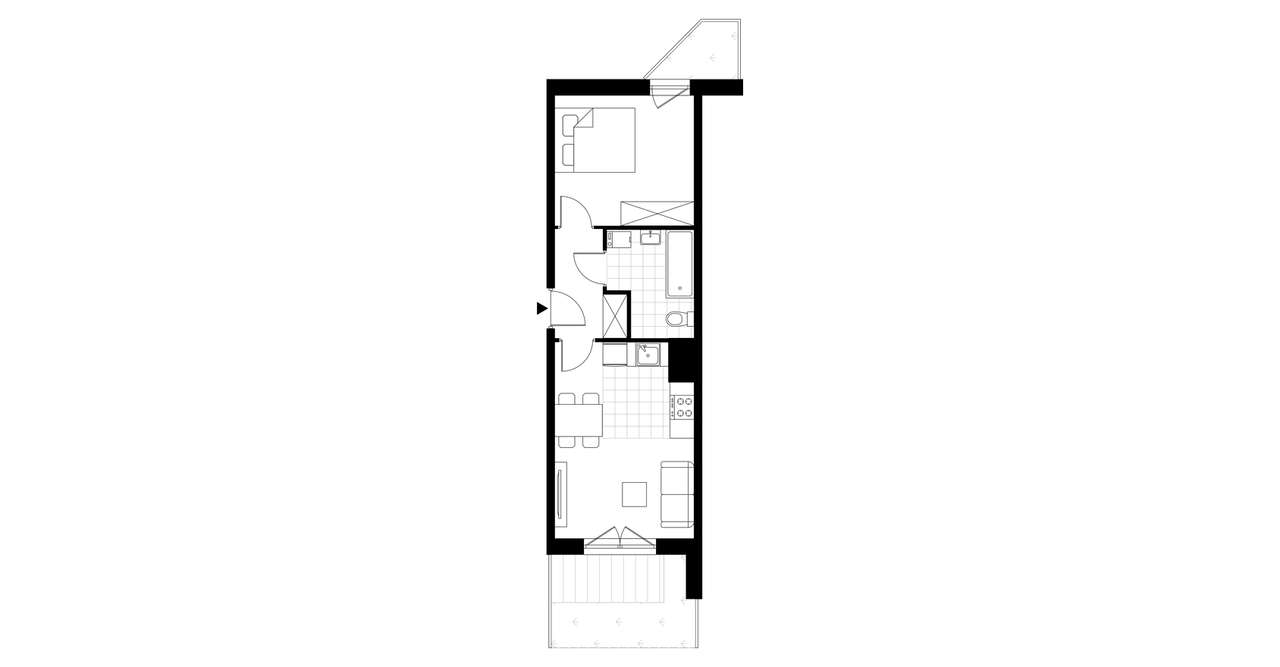 2-pokojowe mieszkanie 36m2 + 2 ogródki - Pełny obrazek: 3/6